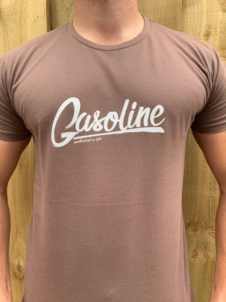 Taupe Large Gasoline Logo - gasolineclothingcompany