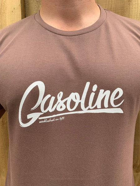 Taupe Large Gasoline Logo - gasolineclothingcompany