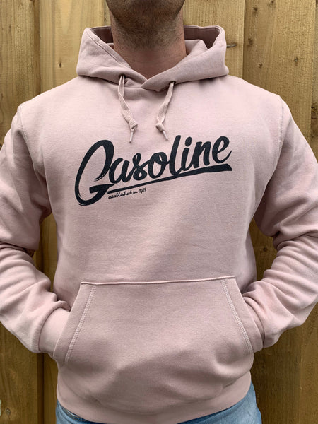 Millennial pink Hooded Large Gasoline Logo - gasolineclothingcompany