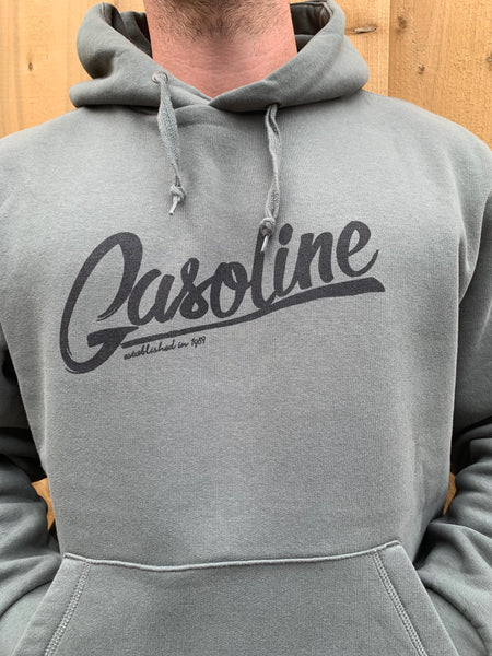 Millennial khaki Hooded Large Gasoline Logo - gasolineclothingcompany