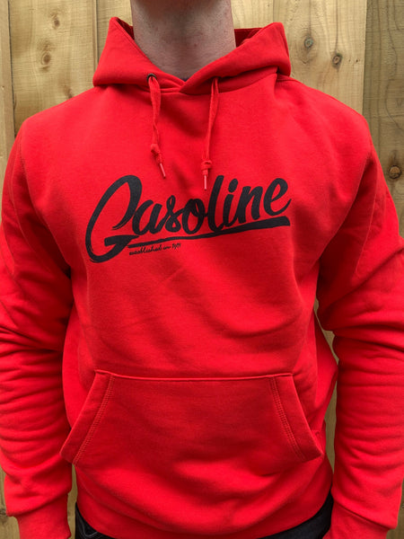 Red Hooded Large Gasoline Logo - gasolineclothingcompany
