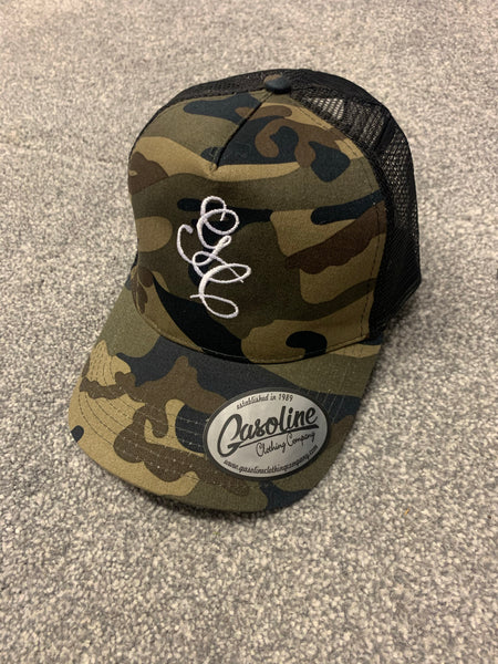 Retro trucker cap, Camo Green